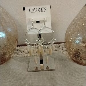 Lauren Ralph Lauren Silver and Cream Earrings